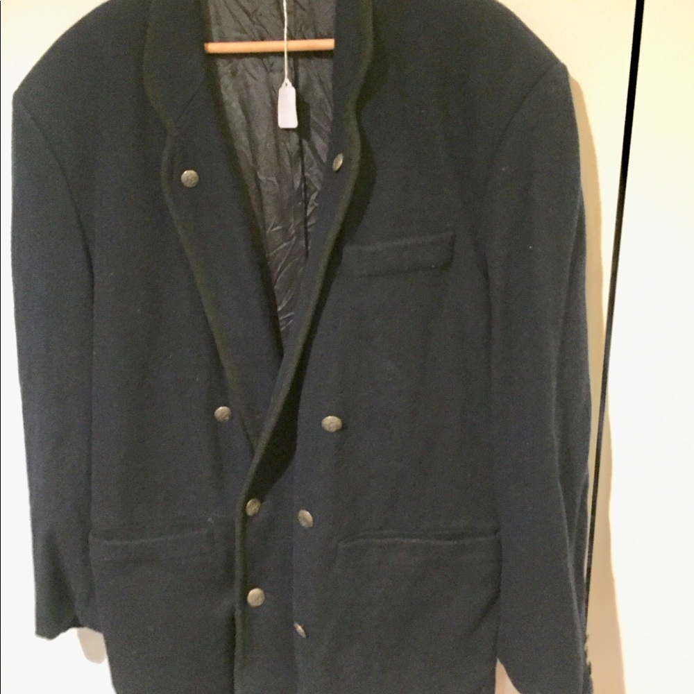 Vintage Mens Navy German Trachten Jacket Blazer